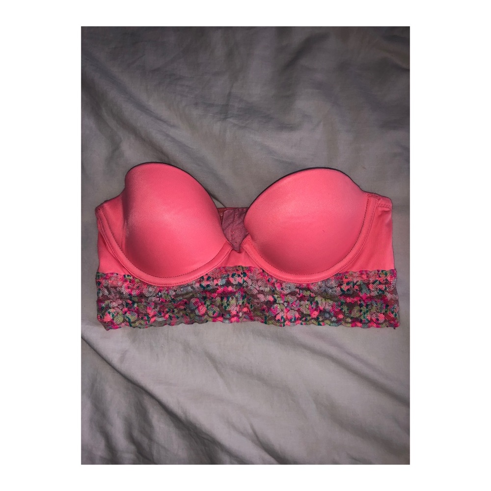 Neon pink bandeau bra